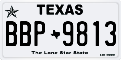 TX license plate BBP9813