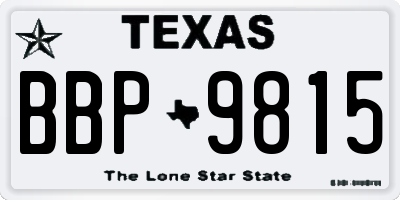 TX license plate BBP9815