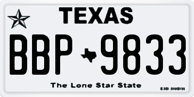 TX license plate BBP9833