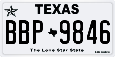 TX license plate BBP9846