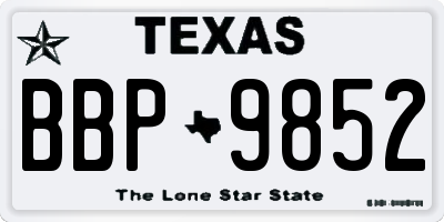 TX license plate BBP9852