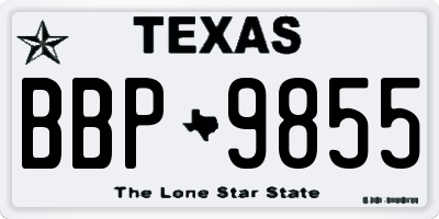 TX license plate BBP9855