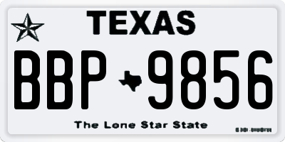 TX license plate BBP9856
