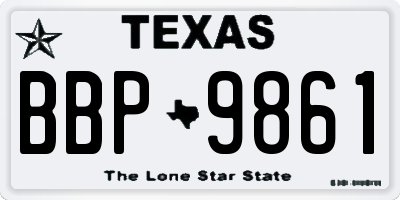 TX license plate BBP9861