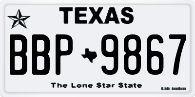 TX license plate BBP9867