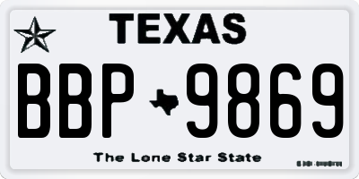 TX license plate BBP9869