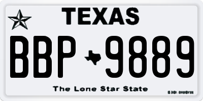 TX license plate BBP9889
