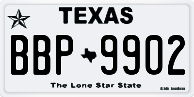 TX license plate BBP9902