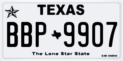 TX license plate BBP9907