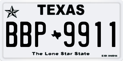 TX license plate BBP9911