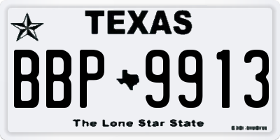 TX license plate BBP9913
