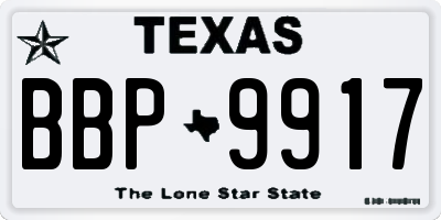 TX license plate BBP9917