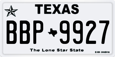 TX license plate BBP9927