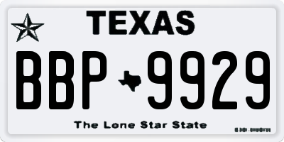 TX license plate BBP9929