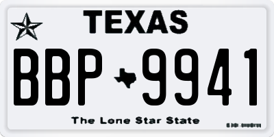 TX license plate BBP9941