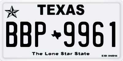 TX license plate BBP9961