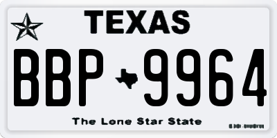 TX license plate BBP9964