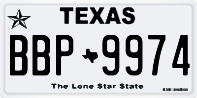 TX license plate BBP9974