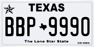 TX license plate BBP9990