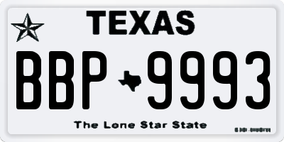 TX license plate BBP9993
