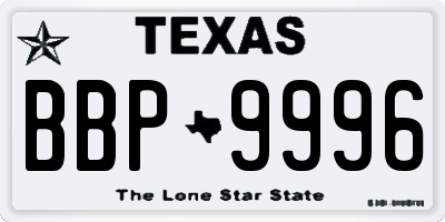 TX license plate BBP9996