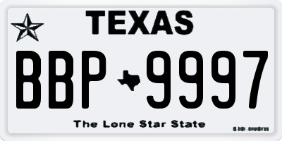 TX license plate BBP9997