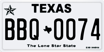 TX license plate BBQ0074
