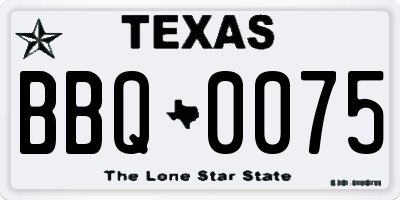 TX license plate BBQ0075