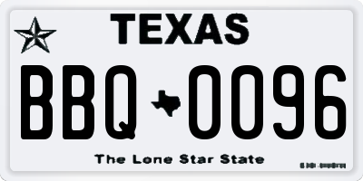 TX license plate BBQ0096