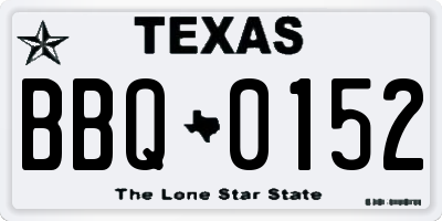TX license plate BBQ0152