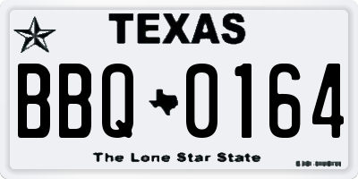 TX license plate BBQ0164