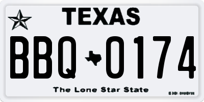 TX license plate BBQ0174