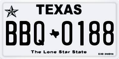 TX license plate BBQ0188