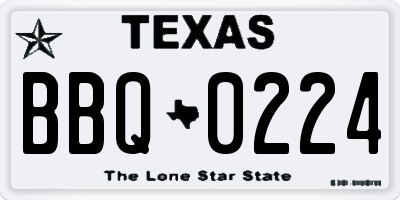 TX license plate BBQ0224