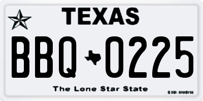 TX license plate BBQ0225