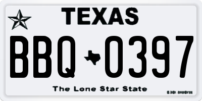 TX license plate BBQ0397