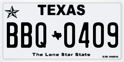 TX license plate BBQ0409