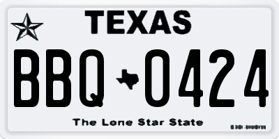 TX license plate BBQ0424