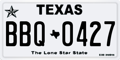 TX license plate BBQ0427