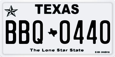 TX license plate BBQ0440