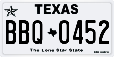 TX license plate BBQ0452