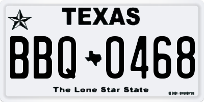 TX license plate BBQ0468