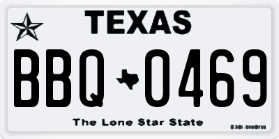 TX license plate BBQ0469