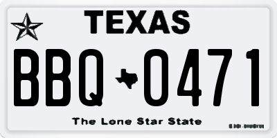 TX license plate BBQ0471