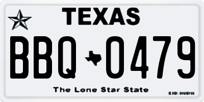 TX license plate BBQ0479