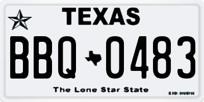 TX license plate BBQ0483