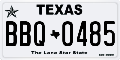TX license plate BBQ0485