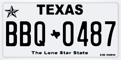 TX license plate BBQ0487