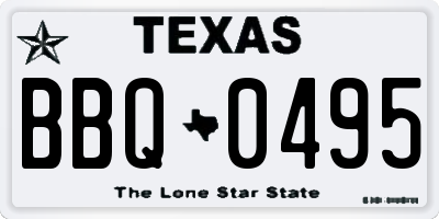 TX license plate BBQ0495
