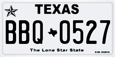 TX license plate BBQ0527